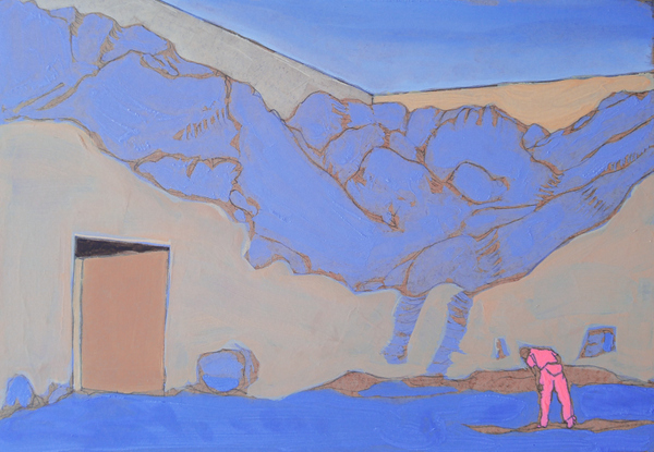 Débordement II - 21x30 - tempera